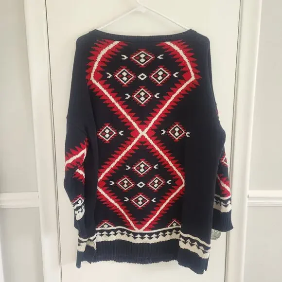 Lauren Ralph Lauren Size 2X Aztec Tunic Sweater Southwestern Western - Picture 2 of 6